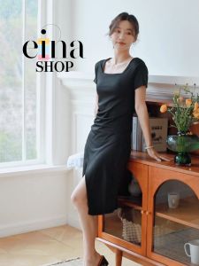 Einashop Cristen Square Neck Shealth Dress SG Ship