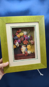 [ Woosilver ] Decor Tranh 3D Nổi Bình Hoa Tulip Cổ Điển Vintage – Secondhand - BB338