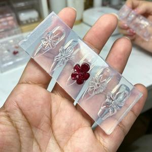 1Pcs 3D Flower Silicone Nail Mold Lily Hibiscus Petals Decor Carving Template Summer Tropical Floral Modeling Gel Molds Stencil