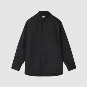 ICICLE | Dual-Side Black Lacquered Ramie Shirt