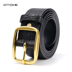 OTOHE Men Belts Leather Belt Second-layer Cowhide Leather Belt Utility Waist Belts 120cm Adjustable Length Dress Belts for Men with Classic Buckle Vintage Jeans Belt for Men