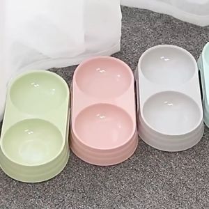 [COD]Mangkuk Ganda 2 in 1 Kucing Anjing Anti Licin Anti Semut Mangkuk Makan Bulat tempat makan kucing Aksesoris Hewan Peliharaan Makanan & Minum Peliharaan