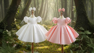 Váy Công Chúa Xoè Xinh Xắn Tay Phồng Dễ Thương Đầm Bé Gái Cao Cấp Màu Hồng & Trắng Size Đủ Chất Liệu Mềm Mịn TN21624003 Thanh Nhi Fashion