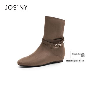 Josiny | Retro Platform Womens Ankle Boots Internal Elevator