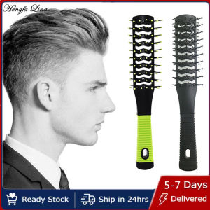 Hengfa Lina 1pc Double Side Massage Comb Black Plastic Anti-tangle Brushes Wide Teeth Brush Wide Teeth Hairdressing Brush Double-sided Comb