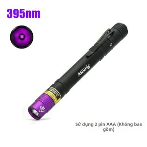 Alonefire | Đèn Pin UV Mini 365nm/395nm Đèn Pin LED Phát Hiện Vết Bẩn Thú Cưng Nấm Da Mực Tiền Giả Quặng Ngọc Bọ Cạp - Chất Liệu Nhôm Cỡ S