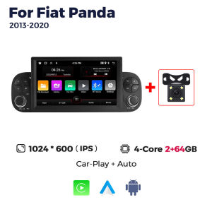 7" 2 DIN HD Touch Screen Wireless Carplay Android Auto GPS Navigaiton For For Fiat Panda 2013 - 2020 Car Radio Multimedia Player