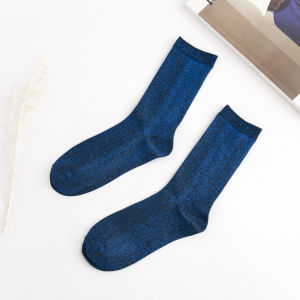 Shiny Silver Thread Womens Socks Japanese Style Pearl Bright Long Socks Short Forest System Gold Thread Vintage Thin Fashionable Socks