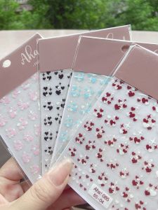 Colorful Heart And Star Nail Art Stickers Trendy Beauty Nail Decals Full of Stars Macaron Love Heart Nail Patches Accessories