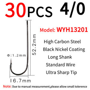 30PCS Ocean Fishing Aberdeen Long Shank Fishhook Lure Bait Streamer Fly Tying Freshwater Saltwater Fishing Tackle For Trout