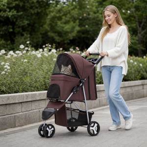 Lovinland Pet 3 Wheel Pet Stroller Best Lightweight Foldable Compact Portable Jogger All Terrain Travel Pet Gear Puppy Kitty Stroller Medium Small Dogs and Cats