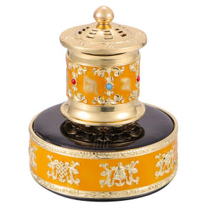 Tibetan Style Solar Powered Silent Alloy Wheel Car Decoration Six-Syllable Eight Auspicious Symbols Home Automobile Ornaments