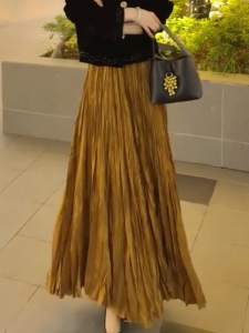 MANMI | Youthful Elegance A-Line Maxi Skirt High Waist Half Skirt
