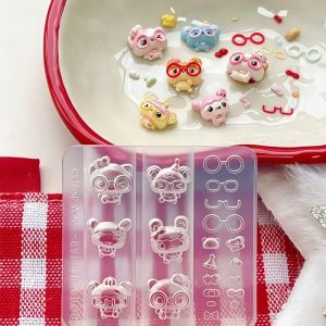 Silicone Nail Art Mold Cute Cartoon Pet Bear Frame Dessert Accessory 3D Nail Art Design Tool Essential for Nail Artists