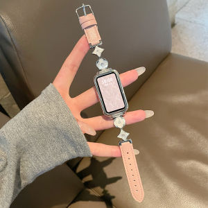 YUNDINGCHUANGXIANG | Chic Leather Strap with Four-leaf Clover Design for Smart Band