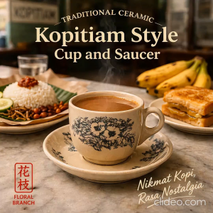 Kopitiam Style Traditional Cup And Saucer