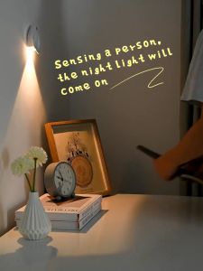 Vimite Wireless Led Motion Sensor Night Light USB Rechargeable Wall Lamp 3 Color Corridor Stairs Adsorption Indoor Decorative Light for Bedroom Living Room Study