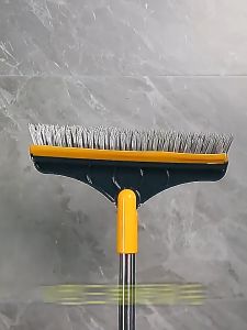 🇸🇬 Ready Stock 3 in 1 Cleaner Brush with Long Handle V Shape Stiff Bristles for Tile Floor Toilet Bathroom Scrubber Cleaning Tool 120°Rotatable Gap Cleaning