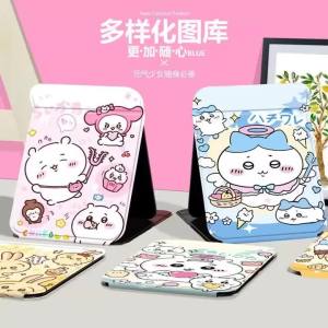 Chiikawa | Kawaii Chiikawa Portable Mirror Comb Anime Cartoon Hachiware Usagi Folding Mirror Mini Travel Makeup Hair Comb for Girls