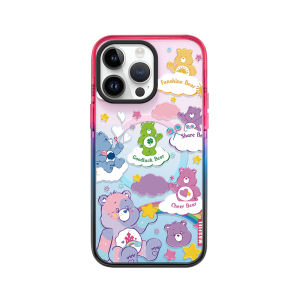 Rainbow Bear Cotton Candy Phone Case Full Cover Magnetic Absorption Silicone Anti-Fall Protection for  15 15ProMax 13 14pm 14Pro plus Soft Shell