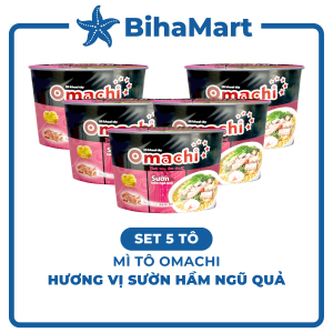 [SET 5 TÔ] - MASAN - Mì tô khoai tây Omachi hương vị Sườn hầm ngũ quả Mì Omachi Sườn hầm ngũ quả tô Mì Omachi tô (96g/tô)