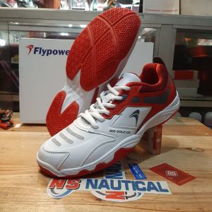 SEPATU BADMINTON FLYPOWER RIO GOLD C2 WHITE RED