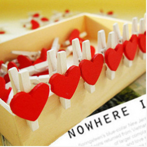50 Wooden Cute Heart Little Clip Wedding Notes Snack Clip Photography Photo Wall Decoration Flower Shop Card Holder
