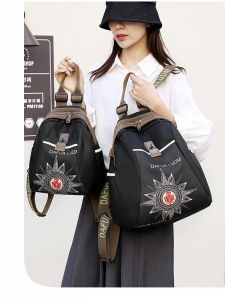 Fashionable Lightweight Floral Print Backpack for Women 2025 New Style Casual Leisure Student Backpack Waterproof Nylon Material