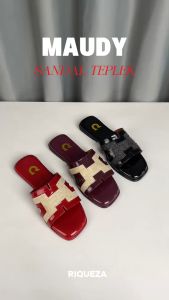 Riqueza MAUDY: Sendal Slop Teplek Wanita & Sandal Flat Wanita Kekinian