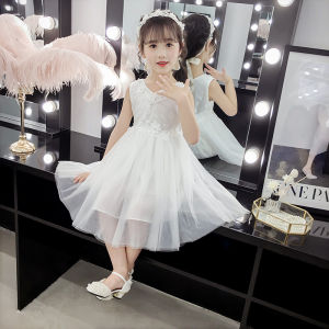 Váy Công Chúa Không Tay Mùa Hè Cho Bé Gái Váy Xếp Ly Bằng Vải Polyester Dài Vừa Phải Phong Cách Công Sở Mùa Hè 2022