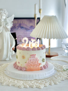 Jiyan Birthday Cake Decoration Display Piece Baby First Year Anniversary Number Glowing Lamp Party Plugin Baking Supplies