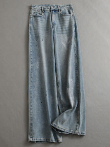 Quần Jeans Ống Thẳng Rộng Cạp Cao Phong Cách Retro Cho Nữ Quần Jeans Denim Ôm Dáng Quần Dài Thường Ngày Mùa Xuân 2025