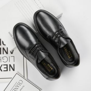 Chef Leather Shoes Mens Antiskid Shoe Waterproof Oil-Proof Kitchen Special Spring and Summer Black Leather Shoes Shoes for Work Mens Shoes