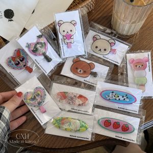 South Korea Import The Powerpuff Girls Barrettes Sweet Cute Pine Bear Heart Duckbill Clip Cartoon Retro Style Hair Clip