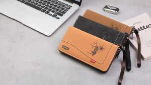 EERSHENSHI  กระเป๋าสตางค์ผู้ชายแบบยาวมีซิปกระเป๋าคลัทช์แฟชั่นความจุขนาดใหญ่