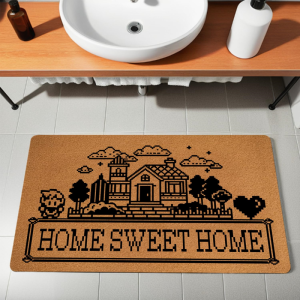VIKAMA Pixel-Style Fun Welcome Doormat Indoor Outdoor Entrance Rug Kitchen Bedroom Floor Mat Home Decor