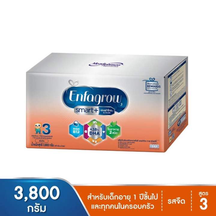 Enfagrow ( 3 ) SMART+ เอนฟาโกร สมาร์ท รสจืด **ขนาด 3,800 กรัม ...