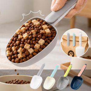 PawPulse【Local Stock】10Pcs Multifunctional Pet Food Scoop with Bag Sealing Clip Deep Capacity Hangable Measuring Spoon