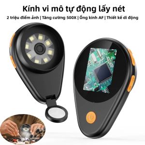 Kính Hiển Vi Kỹ Thuật Số Độ Phóng Đại 500X 2MP Tự Động Lấy Nét Video Kính Lúp Cho Sửa Chữa Điện Tử PCB Hàn Di Động Màn Hình Hiển Thị 2.0 Inch