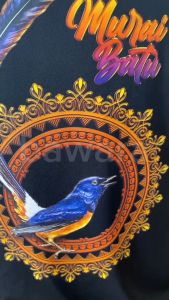 Bawara Kerodong Krodong Sangkar Murai Batu Gambar Murai Batu Vintage Bahan Cotton Kaos Single Knit SK - Kualitas Terbaik, Perlindungan dan Keindahan Sangkar (PENTING)