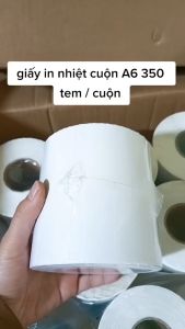 Giấy in nhiệt A6 A7 WINWIN4VIC dạng cuộn 350 tờ in đơn TMĐT tem nhãn in bill có sẵn lớp keo dính sẵn dùng cho máy in nhiệt