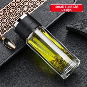 Tea Water Separation Quick Open Durable Glass Cup