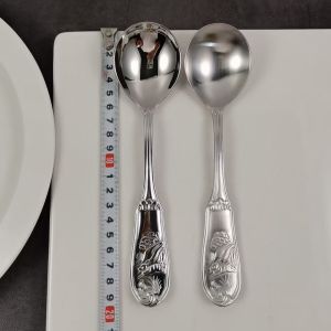 Thìa Tròn Bằng Thép Không Gỉ 18-10 Ép Nổi Hình Thỏ Rừng Dùng Để Ăn Cơm Và Súp Thìa Ăn Trưa Và Tối Thìa Tròn Dùng Cho Gia Đình