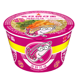 Hong Kong Cartoon Noodles Mini Bowl Soup Flavor Beef Seafood Mixed Pack 612g Convenient Instant Noodles in Bowls Small Cup Size