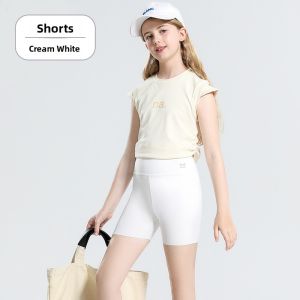 MiiOW | Cat Person Childrens Shark Pants Yoga Shorts Girls Summer Outdoor Five-Quarter Riding Pants Student Base Safety Pants