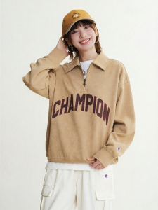Champion | Suede Look Hoodie Autumn New Loose Fashion Versatile