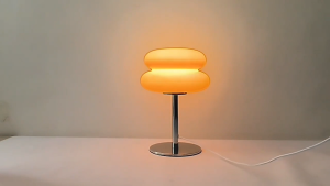 3 Colors Atmosphere Light Hamburger Bauhaus Desk Lamp Aesthetic Glass Orange Bedroom Decorative Lamp