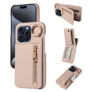 PU Leather Phone Case for Samsung Galaxy A56 A54 A53 A33 A32 A14 A12 A06 Magnetic Zipper Fashion Phone Cover with Bracket Ring