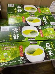 Trà Xanh Túi Lọc Green Tea A Blend Of Sencha & Matcha Kirkland Signature Loại 100 gói Của Mỹ- Date 04/2027