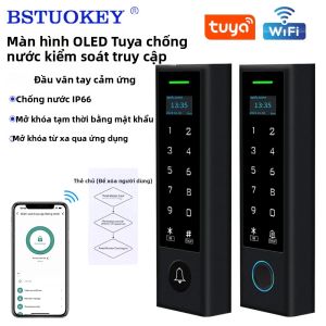 Wifi Chống Nước Tuya APP Bộ Điều Khiển Truy Cập Bằng Vân Tay Bàn Phím RFID Độc Lập Có Màn Hình LCD Hệ Thống Mở Cửa 125KHz Cho An Ninh Gia Đình